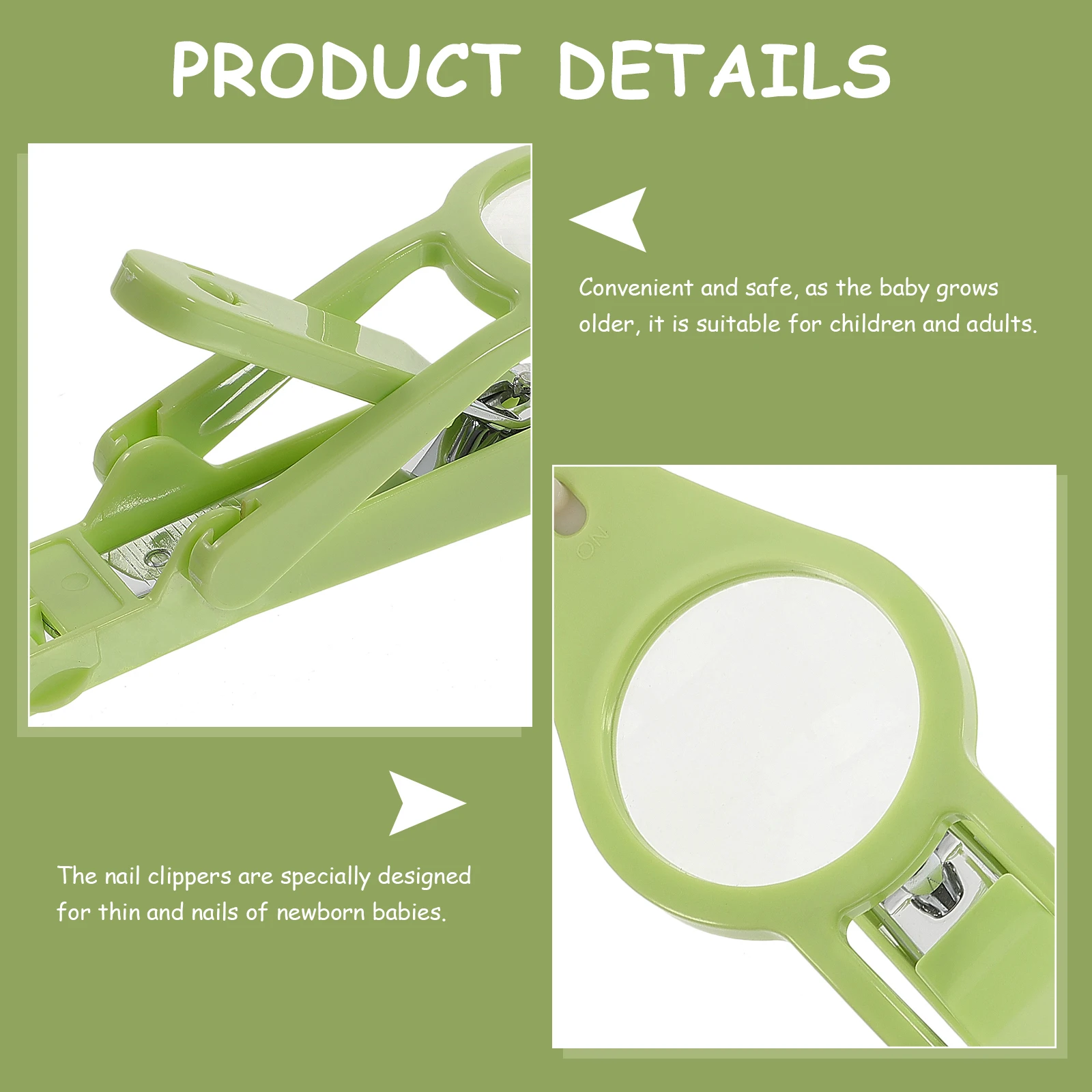 Elegante tuta per la cura delle unghie del bambino per unghie a crescita rapida Proteggi la salute e la pelle dei neonati Tagliaunghie verde per bambini
