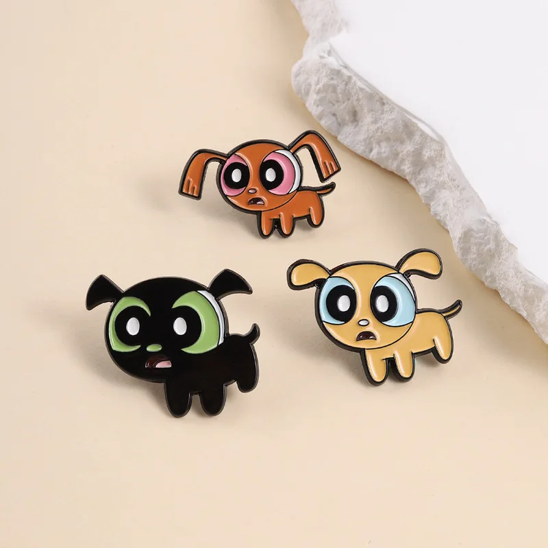 Japanese girl anime peripheral brooch Cartoon dog shaped metal Enamel Pins Backpack Lapel Badges Jewelry Friends Gifts