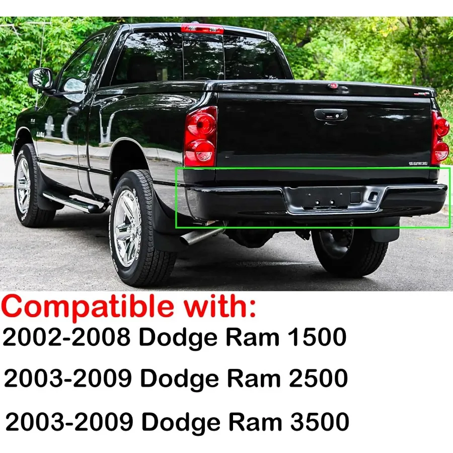 مجموعة المصد الخلفي من الفولاذ لـ 2002-2008 دودج رام 1500 2003-2009 دودج رام 2500 3500 HD استبدال المصد الخلفي الأسود #2