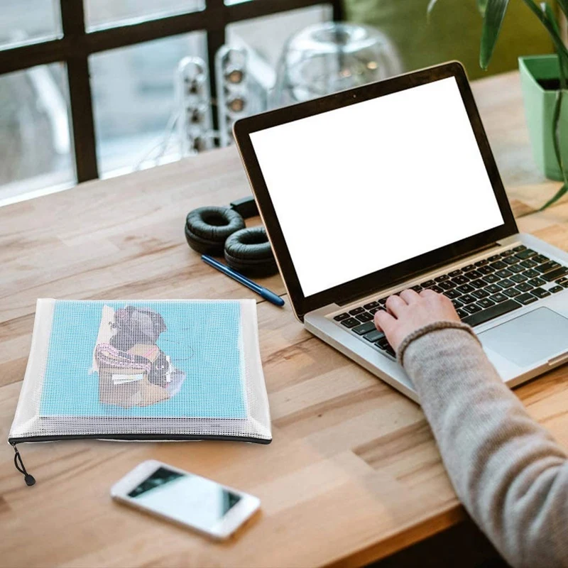 B6 메쉬 지퍼 파우치 방수 지퍼 백 60 개 5.3x7.7 인치, 학교 사무용품, 퍼즐 및 게임 정리 보관용