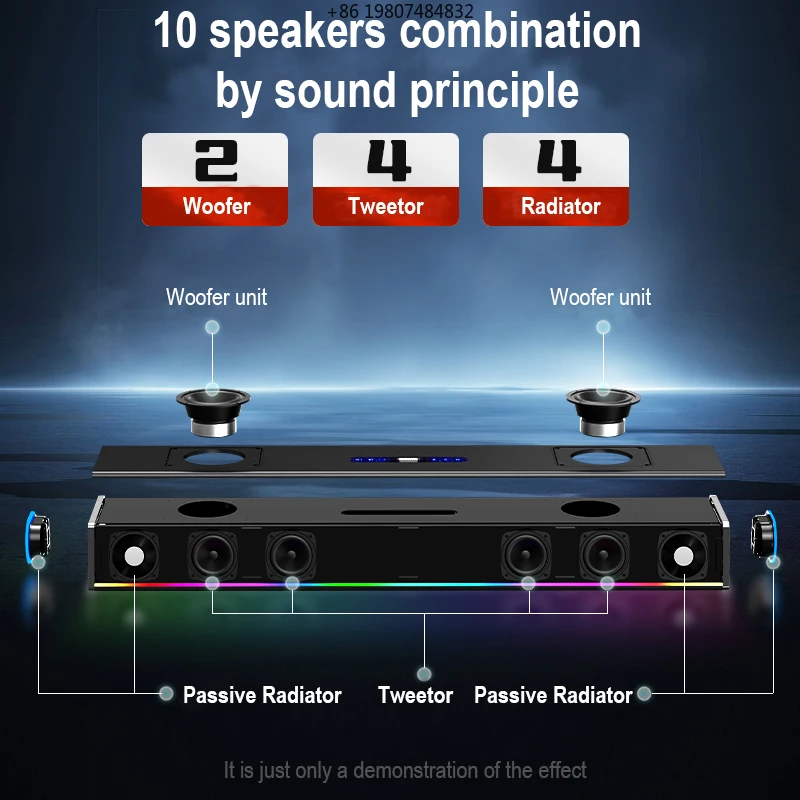 Microphone for Family Karaoke 2.1CH Bluetooth Home Theater System With Built-in Subwoofer & Wireless