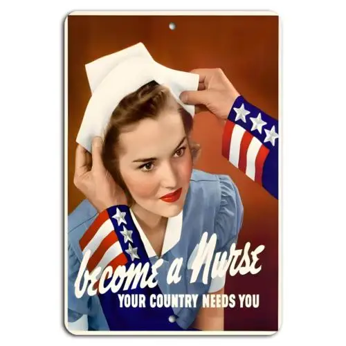 Join the Ranks: Become a Nurse - Serve Your Country!-Aluminum-tin sign