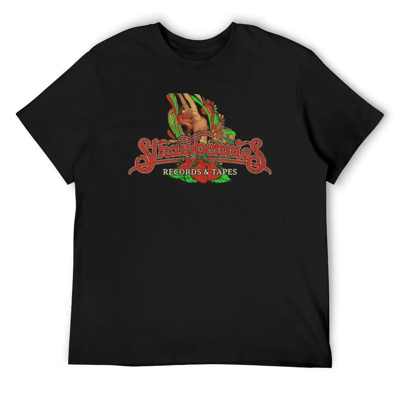 

Strawberries Records & Tapes T-Shirt plus size clothes vintage animal prinfor boys mens t shirts casual stylish