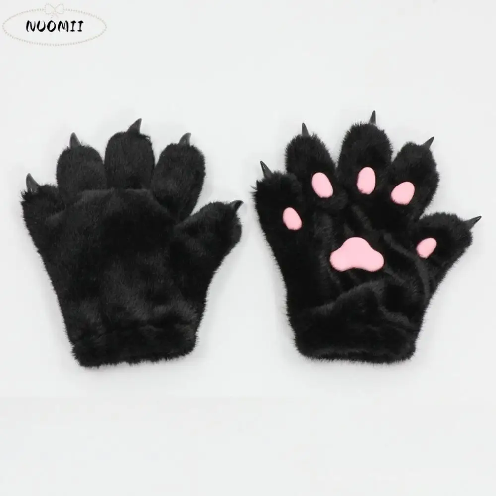 

Милый костюм для косплея щенка волка, перчатки с героями мультфильмов, утепленные плюшевые перчатки с кошачьей лапой, реквизит для косплея, теплые варежки с когтями животных, клубные