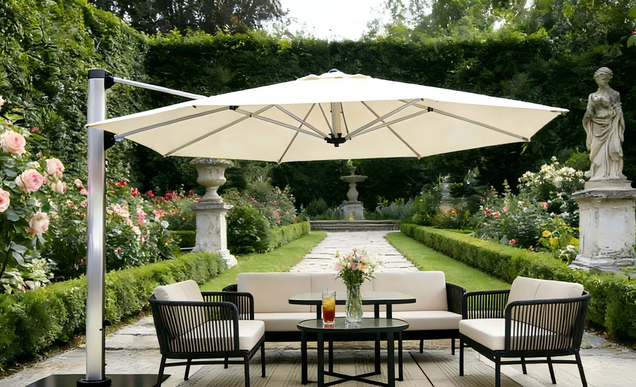 Modern Heavy Duty Adjustable Luxury Sun Big Size Cafe Garden Hydraulic Outdoor Patio Cantilever Umbrella