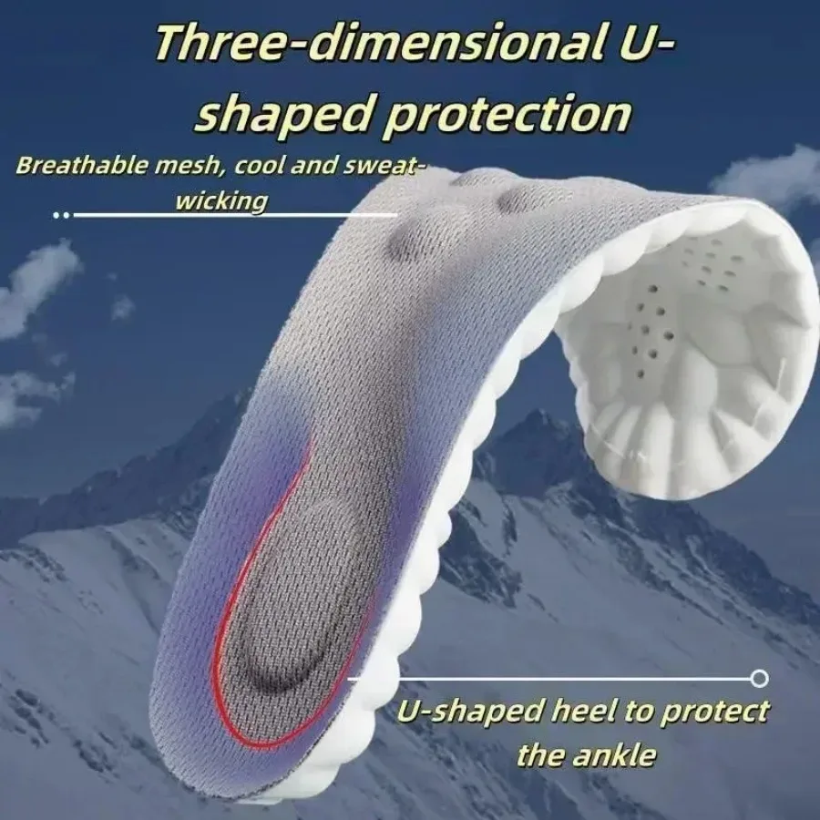 4D Cloud Air Cushion Insoles: Memory Foam Comfort + Acupressure Massage, Sweat-Absorbent Design image 4
