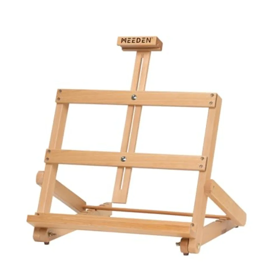 Heavy-Duty H-Frame Tabletop Easel: Adjustable Studio Desktop Easel for Painting- Portable Beechwood Art Easel Stand for Artist