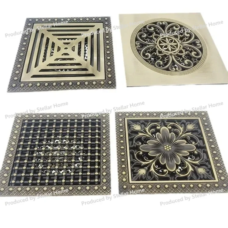 Hotel Bathroom Shower Toilet Floor Drain 15Cm All-copper Antique Household Deodorant Floor Drain