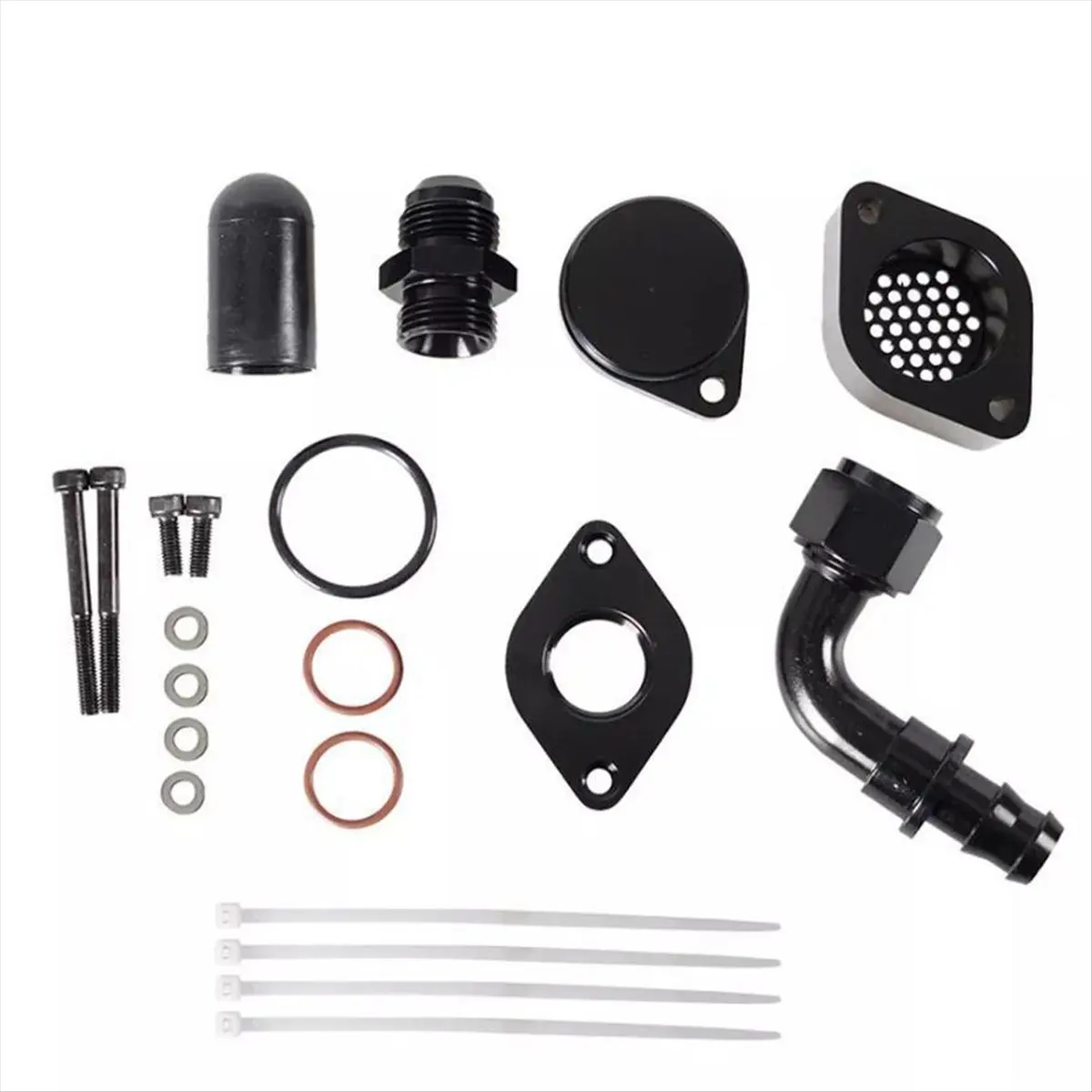 11-Turbo Piping Kit CCV Crank Case Vent Reroute Basic Kit for 2011-2020 Ford 6.7L Powerstroke Diesel
