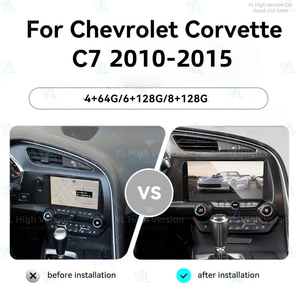 Android Auto Touch Screen for Chevrolet Corvette C7 2010-2015 Car GPS Navi Carplay Radio Stereo Video Multimedia Player HeadUnit