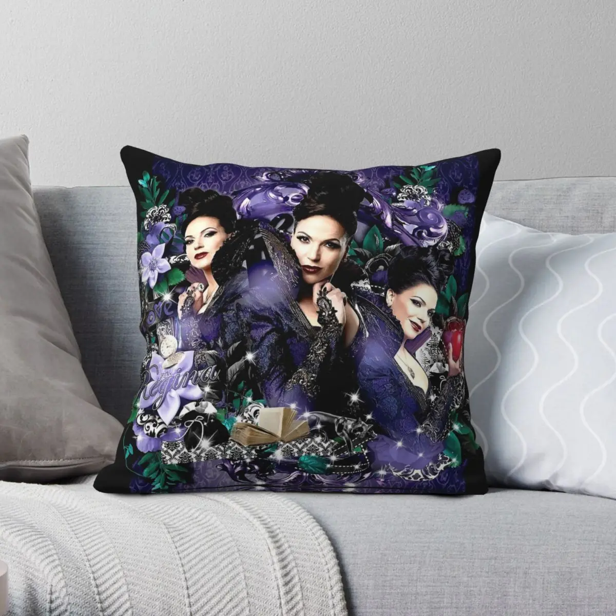 Regina Mills Once Upon A Time Pillowcase Polyester Linen Velvet Pattern Zip Decor Pillow Case Sofa Seater Cushion Cover