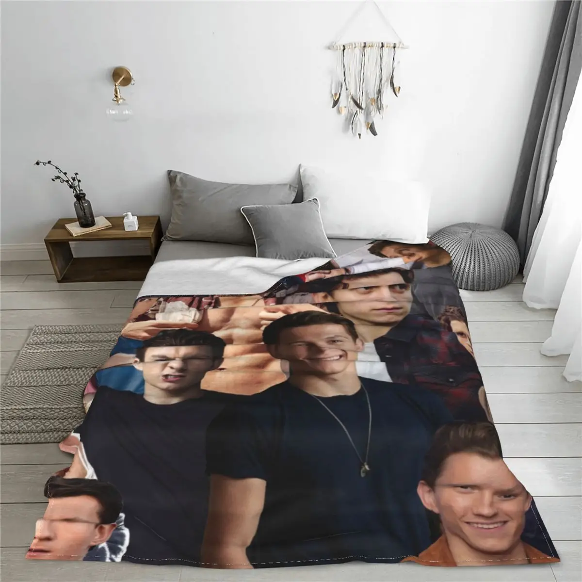 Tom Holland Collage Flannel Blanket Movie Novelty Throw Blanket for Sofa Bedding Lounge Plush Thin Quilt