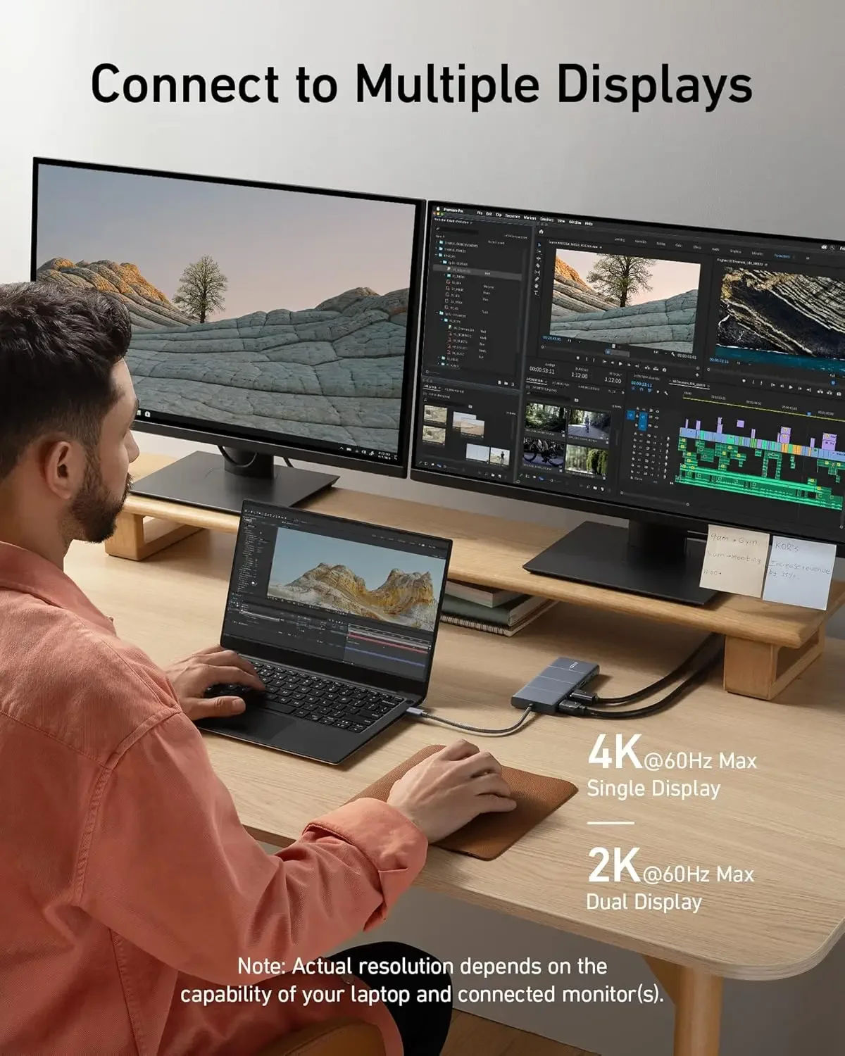 Estação de acoplamento 11 em 1 do hub USB-C TLF Anker 565 com portas de dados USB-C e USB-A de 10 Gbps, 4K e DisplayPort, 2 portas de dados para