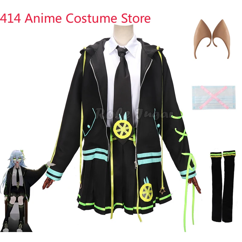 Hight Kwaliteit Anime Aotu Wereld Citroen Meisje Anlijie Matrozenpakje Pruik Vrouw KALIE Cosplay Kostuum JK Uniform Jas Top Rok Set