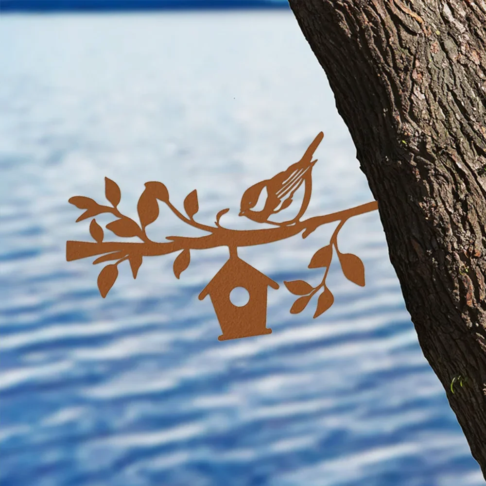 CIFBUY Sparrow Iron Garden Stake, Cute Metal Silhouette Sculpture, Transform Backyard Outdoor Yard Decor Ornament