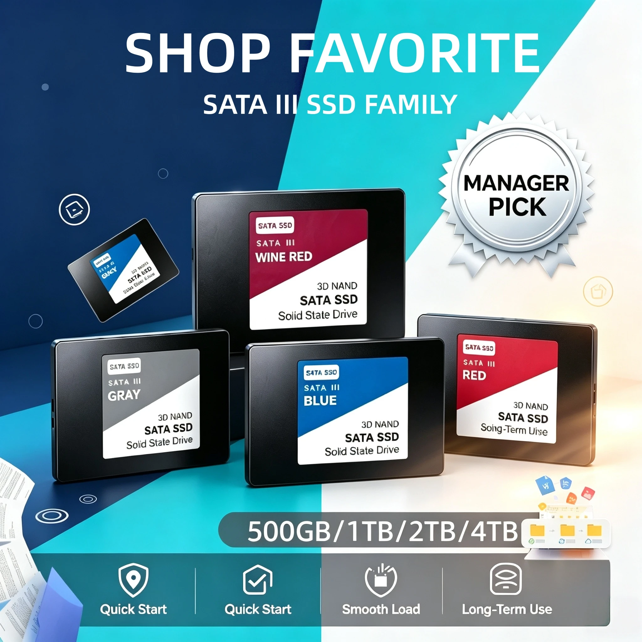 2026 Premium SSD Solid State Disk, 2TB/1TB, Super Speed HDD SSD, SATA3, 2.5