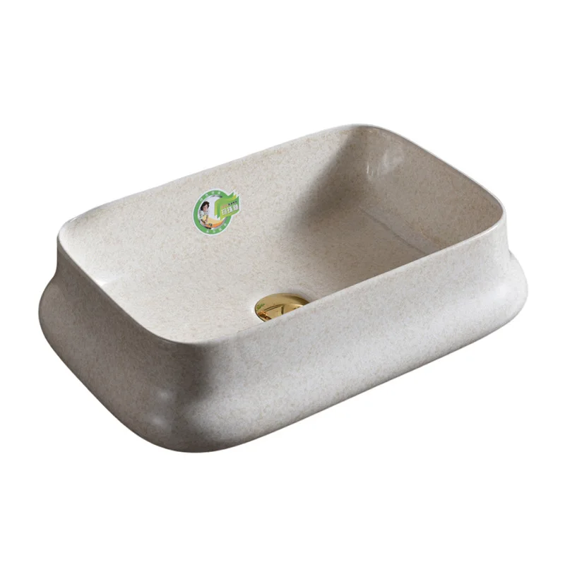 Hotel B & B countertop type countertop wash basin square bathroom ceramic washbasin single basin simple art