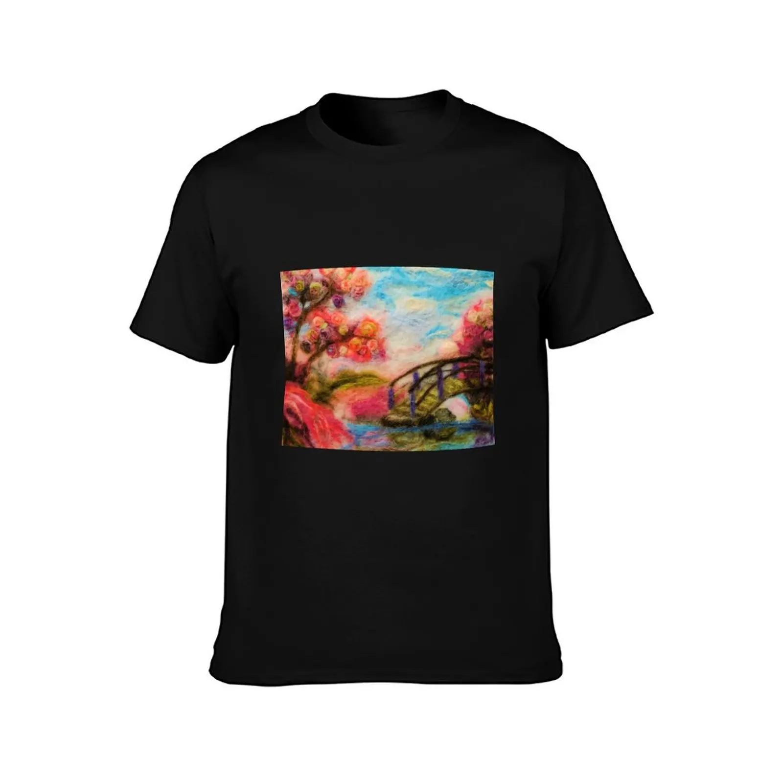 Cherry Blossom by the bridge soft floral dresses and home accessories by Redbubble T-Shirt Plus Size All Match Tee Shirt T-Shirt