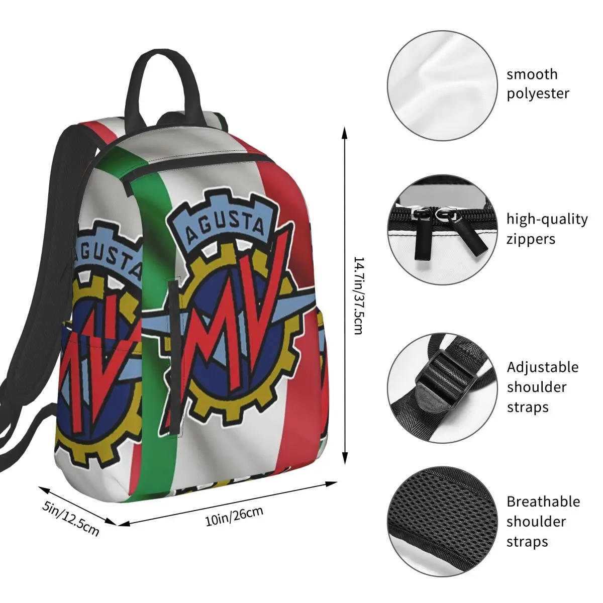Motorcycle Doormat MV Agusta Backpack Student BookBag Children School Bag Laptop Shoulder Bags Boys Girls