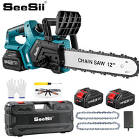 SEESII 12‘’ Brushless Electric Chainsaw For Makita Battery pin Cordless Chain Saw Firewood Tree Cutting Garden Pruning Tool