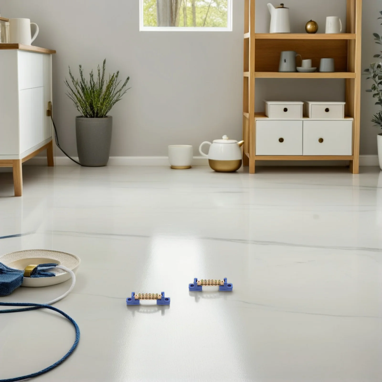 

4pcs Copper Terminal Block 6-Position Grounding Bar High Conductivity Resistant For Electrical Projects Wire