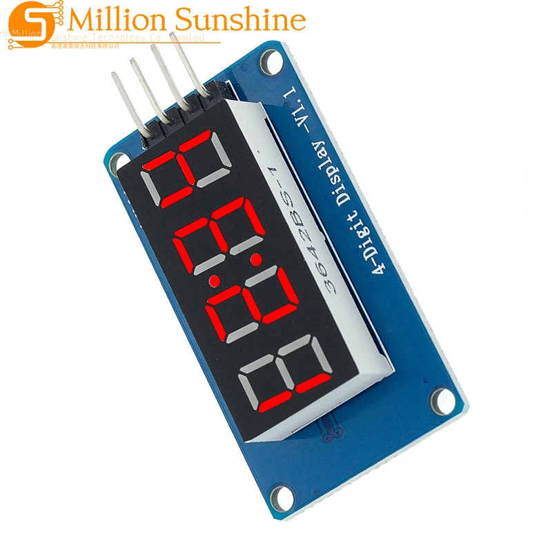Digital LED Display Module para Arduino, 7 segmentos, 0, 36 Polegada, ânodo vermelho tubo, quatro Serial Driver Board Pack, TM1637, 4 Bits