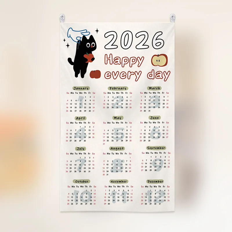 2026 تقويم كبير نسيج بوهو مزرعة جدار ديكور مع تخطيط شهري قابلة لإعادة الاستخدام مخطط النسيج لغرفة النوم غرفة المعيشة