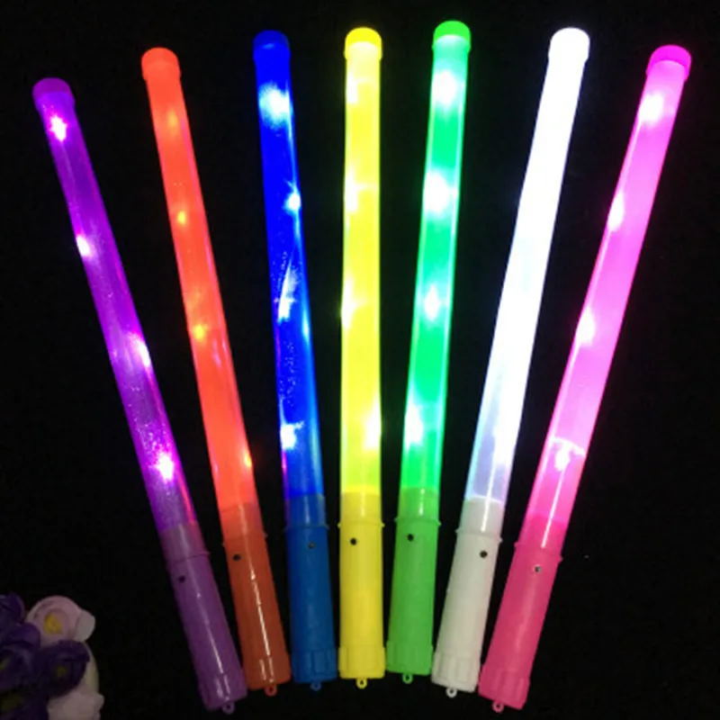 2026 LED plastic fluorescent rainbow glow stick concert bar party cheer disposable straw flash props direct mail