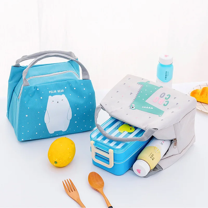 Сумки Cute Cartoon Lunch Bag for Children Thermal Insulation Kids Handbag Outdoor Picnic Lunch Box Portable Food Storage Bags