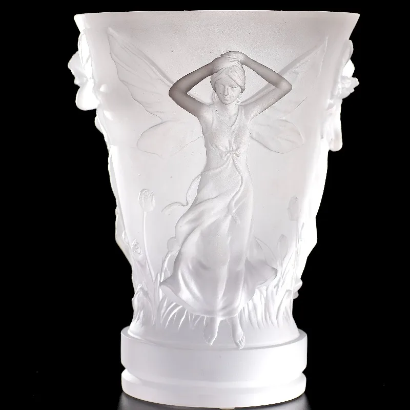

Muse Vase Handmade Glazed Crystal, Lost Wax Casting Flower Blessing Design Luxury Home Altar Center