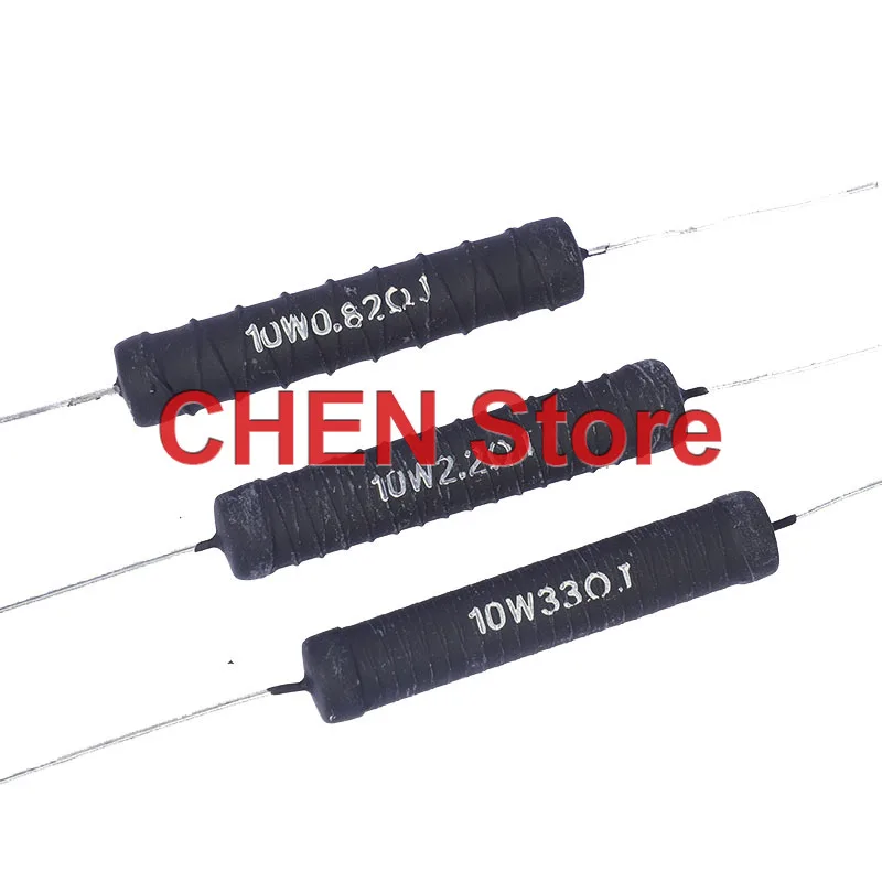 

4PCS 10W 5% Wirewound Resistors Non-Inductive Wirewound Black Wire Fever Voltage Divider Metal Oxide Film HIFI Pure Copper Feet