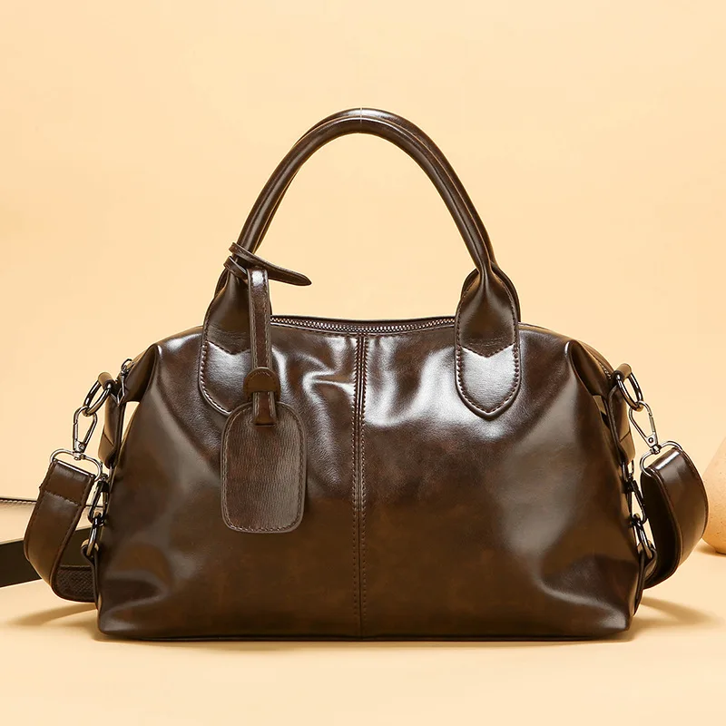 

Стильная женская сумка-бостон с большой вместимостью, эксклюзивная, в европейском и американском стиле, на плечо и через плечо