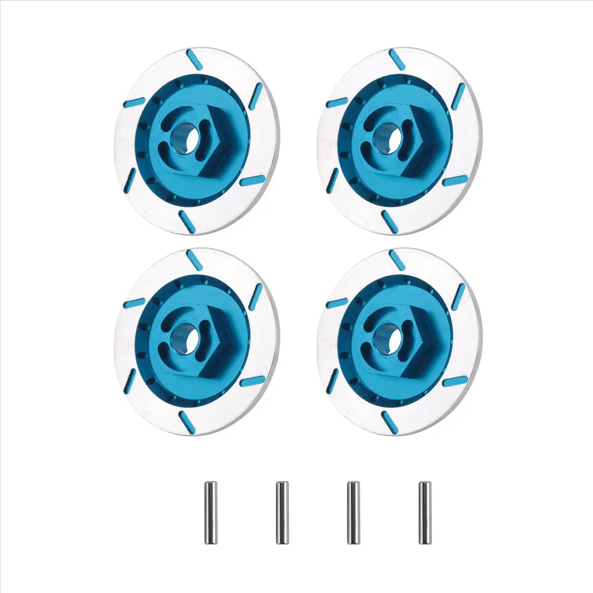 【STOCK】4PCS Aluminum Alloy Brake Disc Wheel Rim Box Metal Hex Adapter 12MM for RC 1/10 Car Fly Fish Truck 94123 94122 D4 ,Blue
