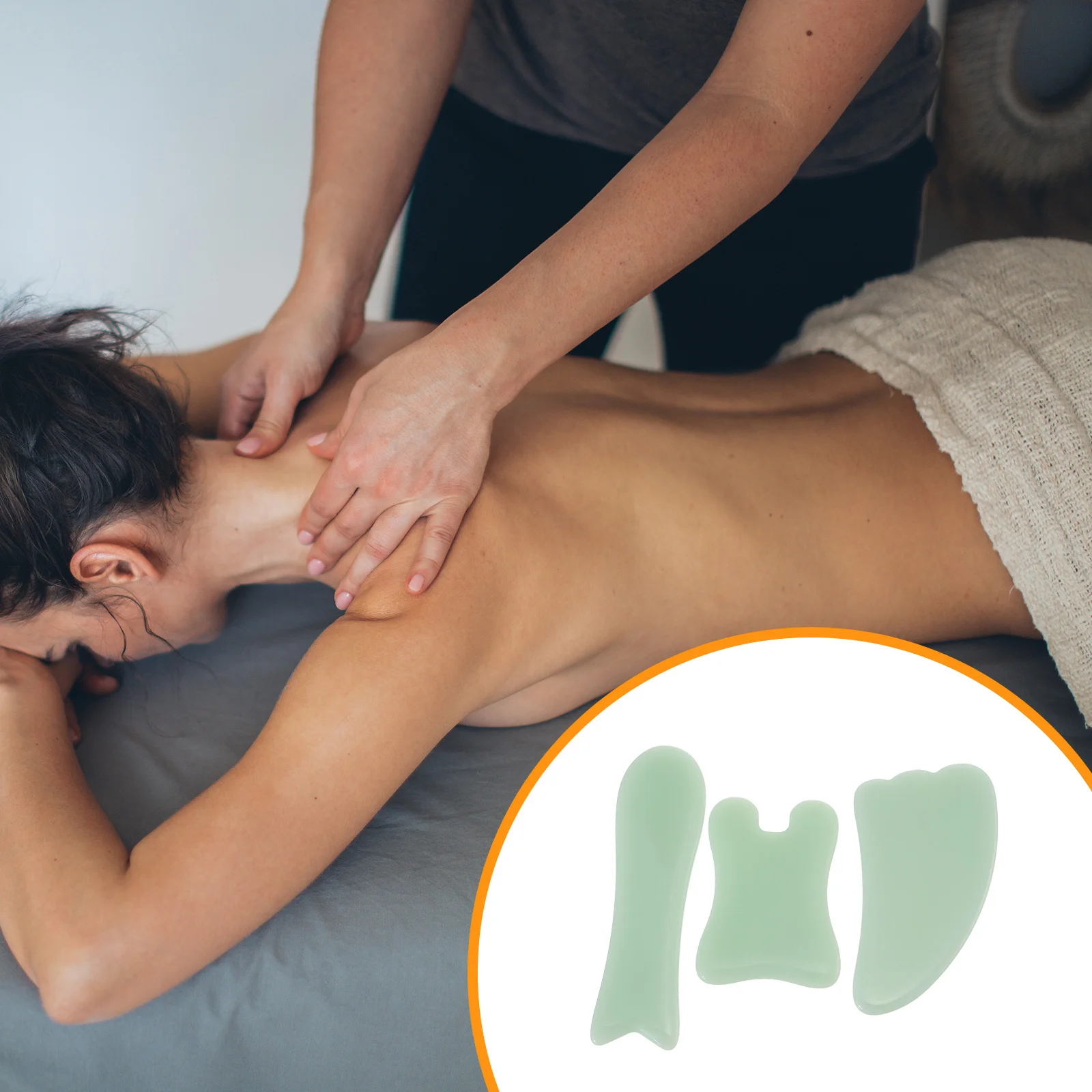 3개입 괄사 마사지 플레이트 전문가용 휴대용 스크래핑 도구 얼굴 및 신체 물리 치료용 견고하고 오래 지속되는 마사지기