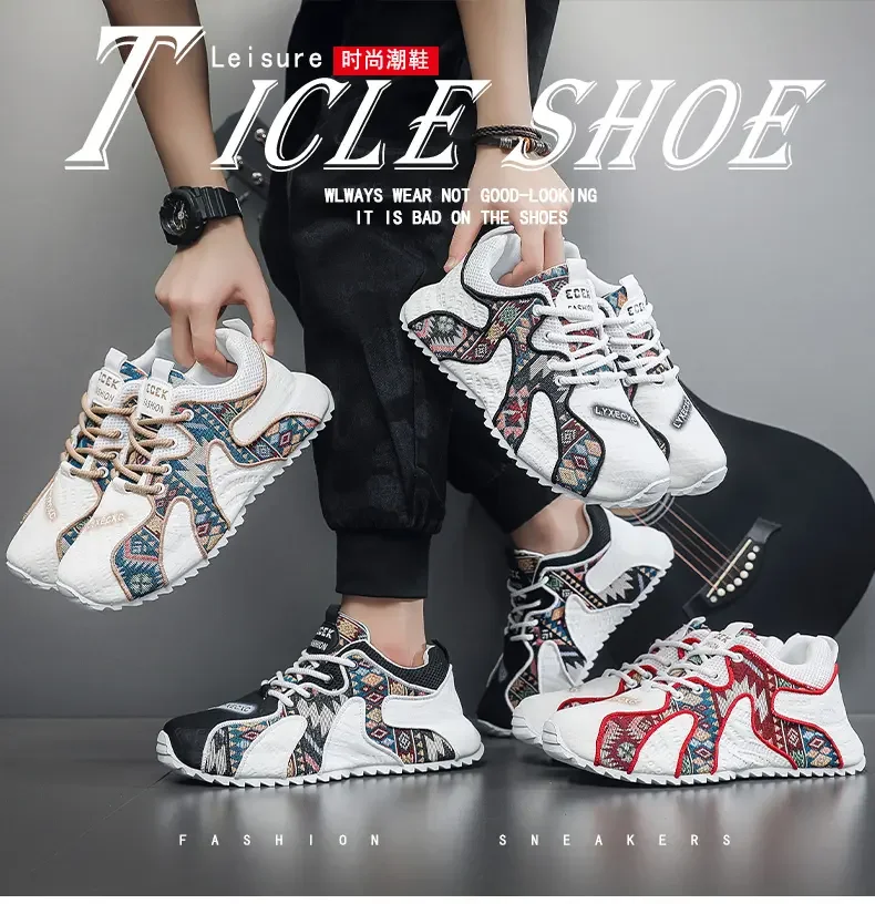 New Classica Wedge Sports Shoes Men's Thick Lace Up Basketball Sneakers Big Size 47 Man Luxury Platform Tenis Gym Shoes Male view 4