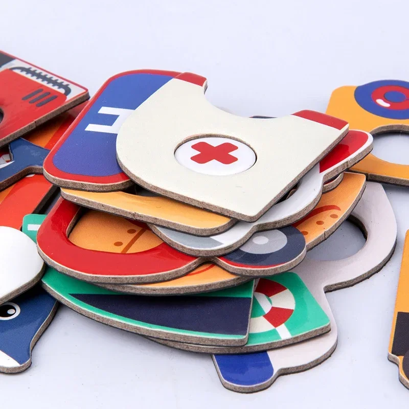 nuovi puzzle magnetici per bambini giocattoli in legno veicolo cognizione puzzle multifunzione disegnare giochi da tavolo gioco educativo giocattolo regalo per bambini