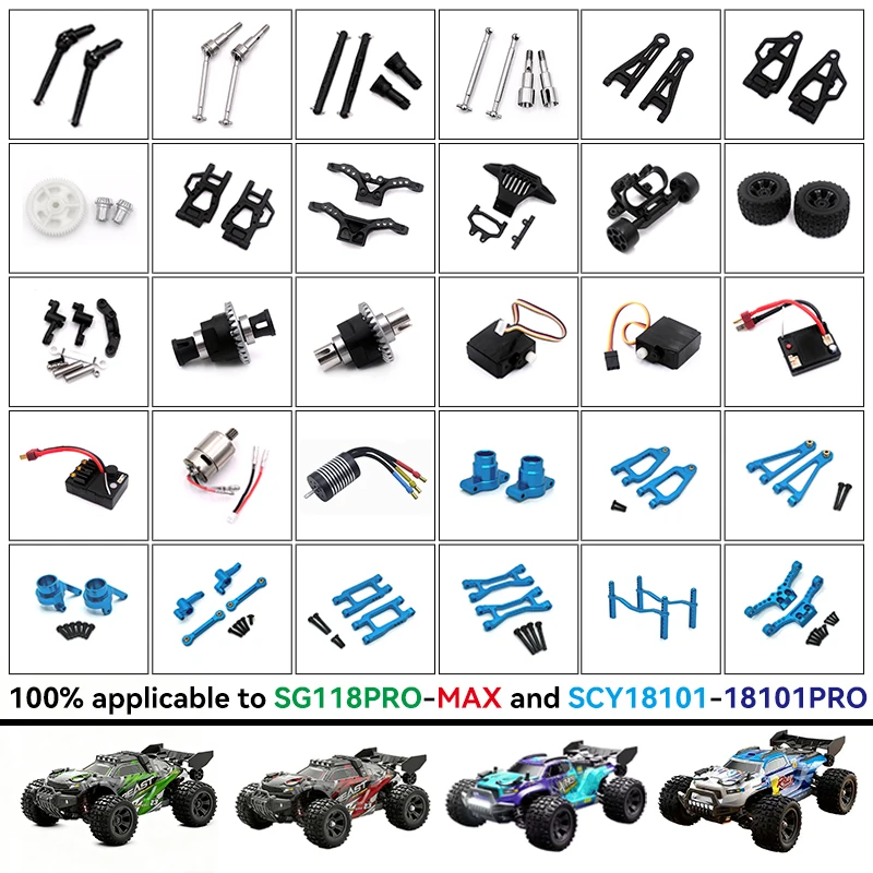 SG118PRO SG118MAX 1/18 SCY18101Pro SCY18101 Full Scale 4WD Big Foot RC Car  DIY Metal Aluminum Parts Drive Shaft Motor Gear