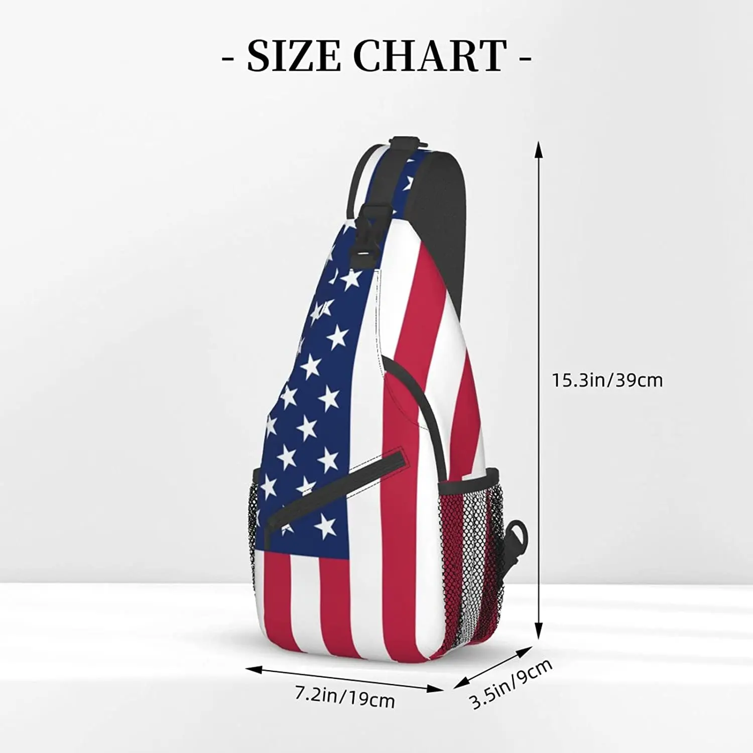 American Flag Wandern Tages rucksäcke Cross body Sling Rucksack Umhängetasche Brusttasche mit verstellbarem Riemen hohe Kapazität Männer Frauen