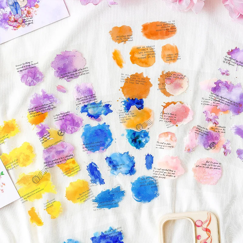 6pcs/1lot Kawaii Stationery Stickers Colorful clouds and flowing light Diary Decorative Stickers Scrapbooking Craft Stickers