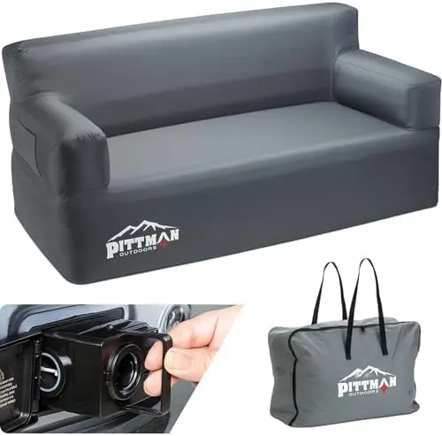 Pittman - Inflatable Couch with Built in Pump for Outdoors & Indoors - Blow Up Couch for Camping, Glamping or Home use