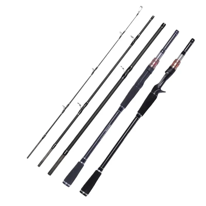 

1.8m 2.1m Carbon 4 Pcs Spinning Casting Portable Fishing Rod H Power 10-40g Lure Fast Action Hard Lure Rod 12-20lb