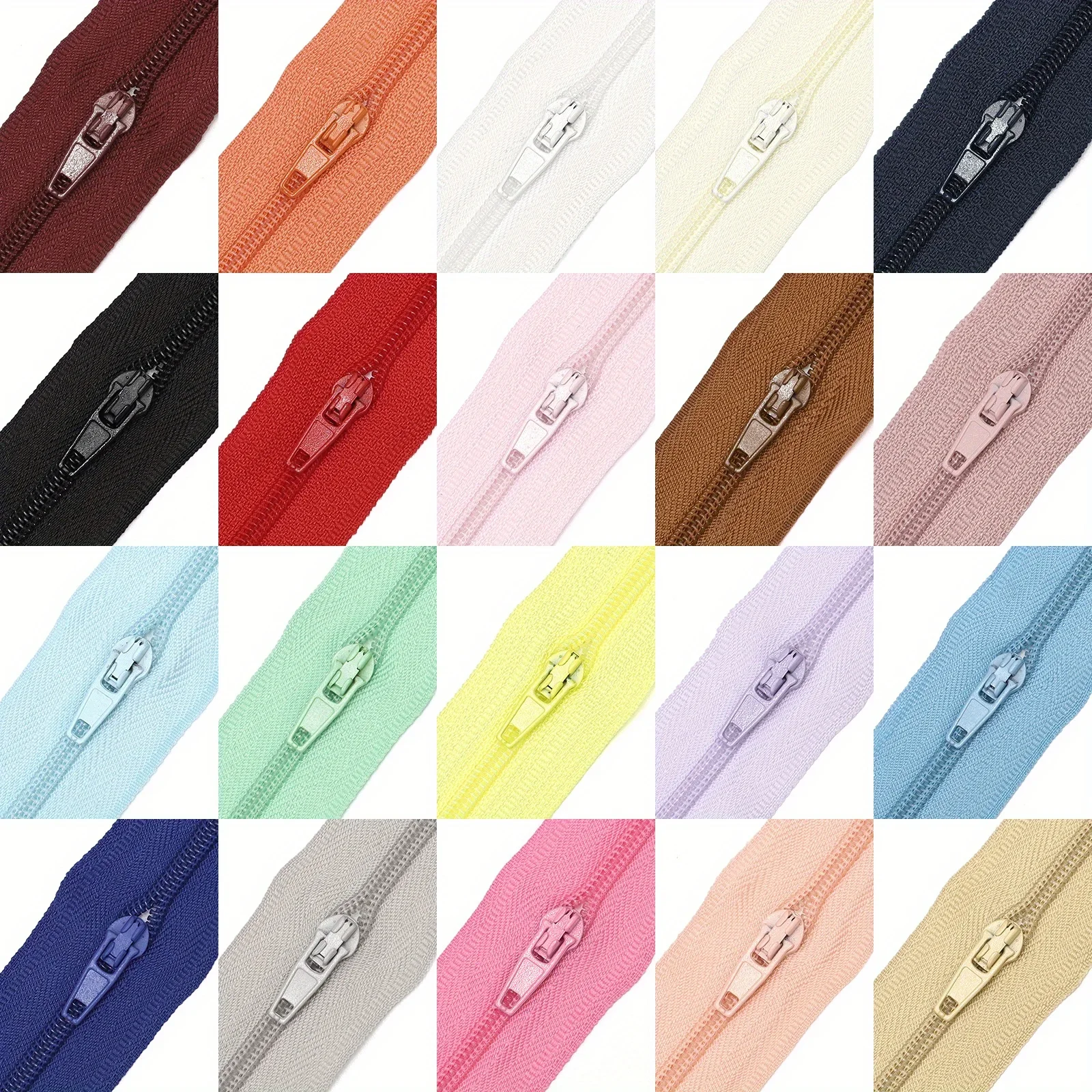 1set, 3 #solid color nylon zipper, 20 colors optional, suitable for home sewing DIY replacement zipper