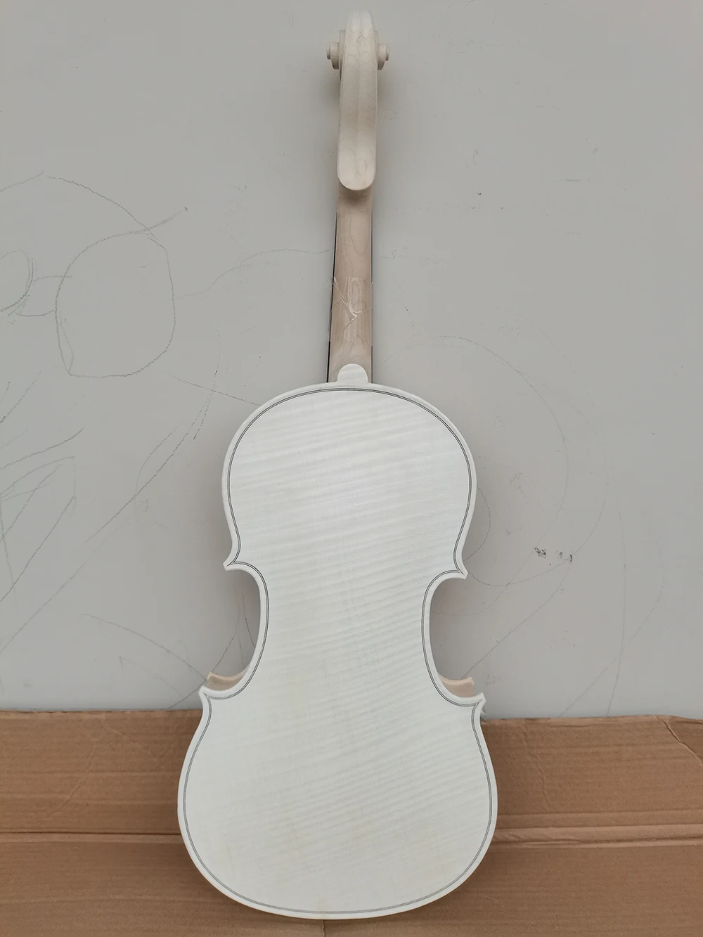 Stradivarius 1715 Complete backplane Maple white embryo unfinished white spruce wood violin 4/4 3/4 solid wood DIY white violin