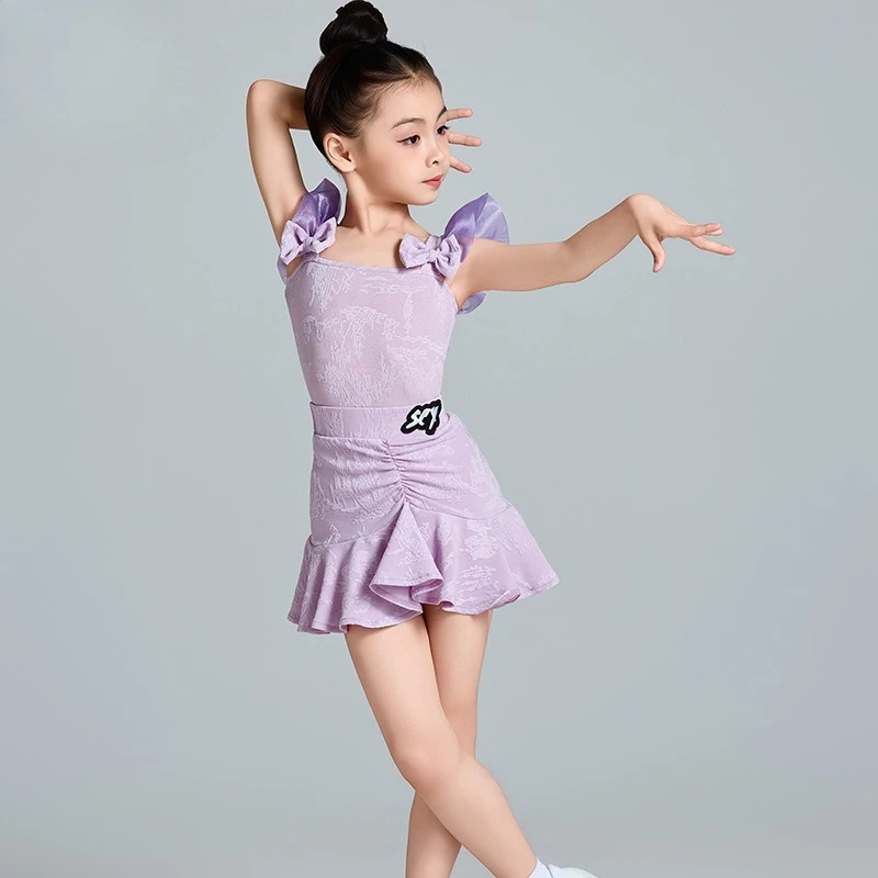 زي الرقص اللاتيني للفتيات والأطفال. بدلة تدريب للصيف. نمط جديد، عصري ومناسب للعروض.