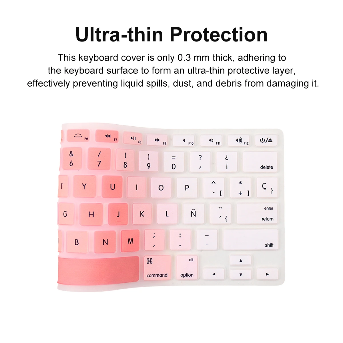Soft US Keyboard Skin for MacBook Air 13 A1369 A1466, MacBook Pro 13/15 A1278 A1425 A1502 A1286,Available in English, Spanish