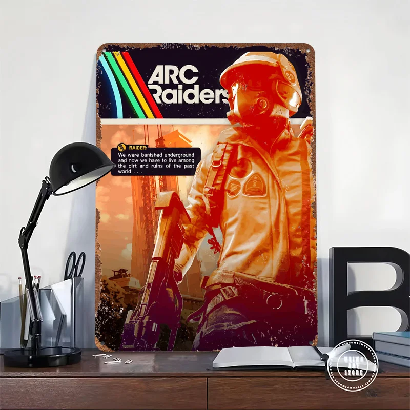 Arc Raiders Game Character Tinplate Poster Customized Wall Art Vintage Retro Metal Signs for Modern Home Decoration Luxury Decor