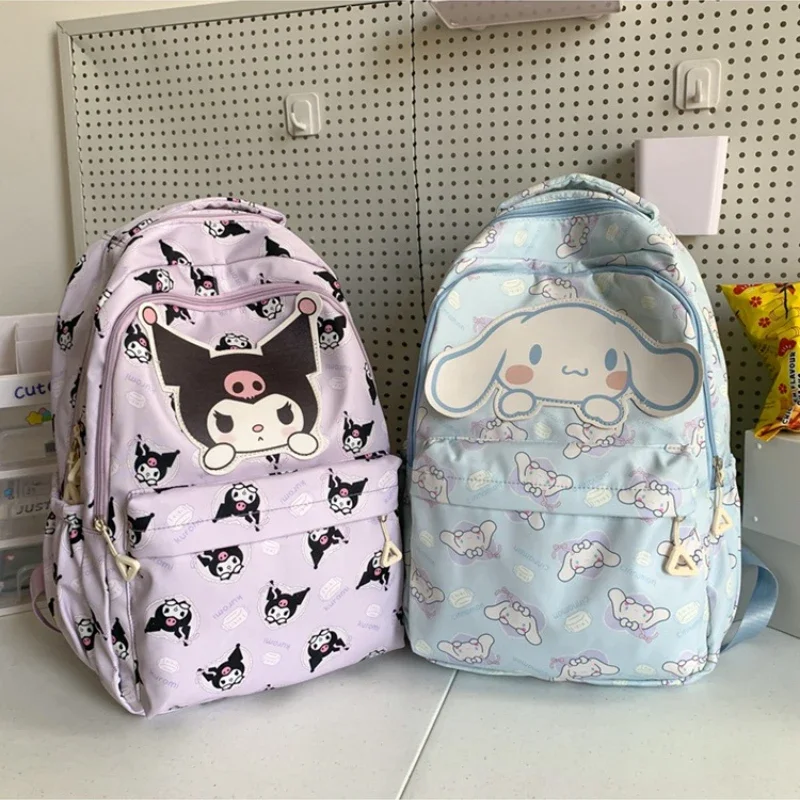 New Sanrio Cinnamoroll Kuromi My Melody Hello Kitty Anime Backpack Cute Schoolbags Cartoon Shoulder Bag Birthday Gift for Friend