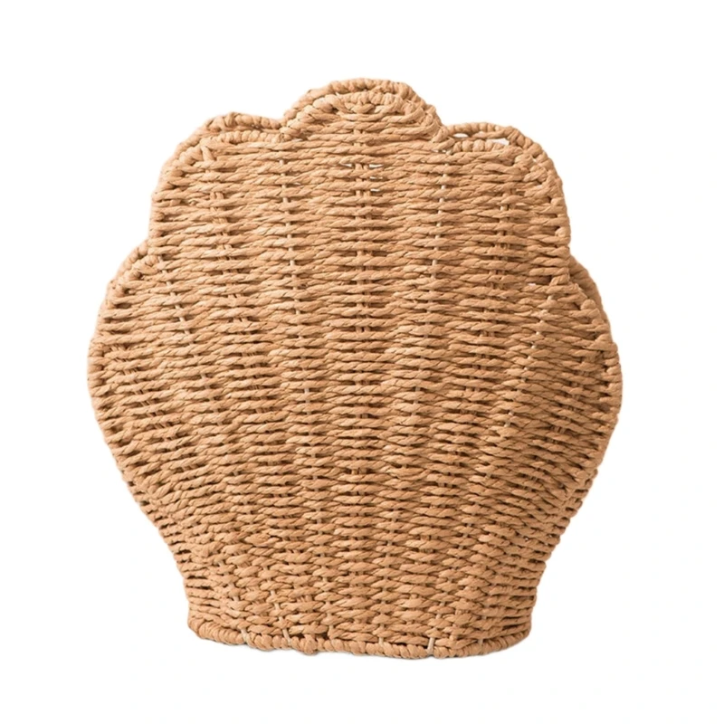 

Woven Shell Shaped Decorative Storage Bin Paper Rope Desktop Sundries