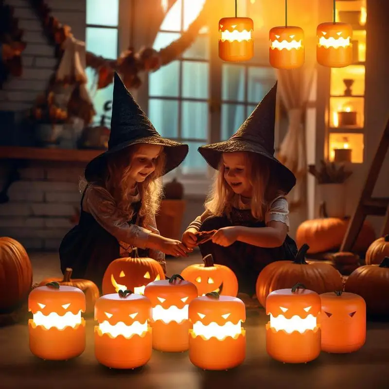 Halloween Pumpkin Lantern Lightweight Foldable Pumpkin Night Light Portable Halloween Decorations 360 Degree Beam Angle Pumpkin