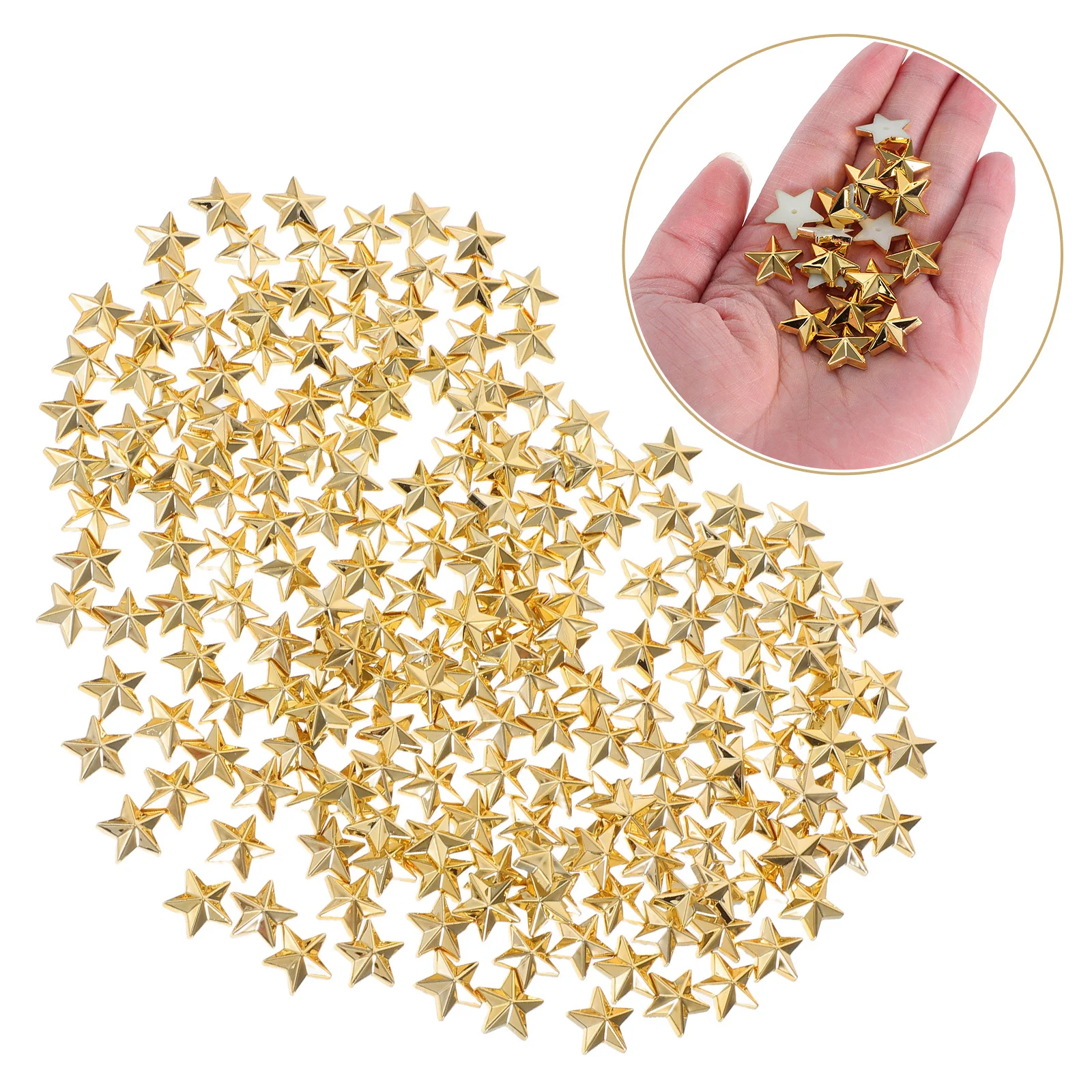 

200Pcs Flat Bottom Star Decors Acrylic DIY Craft Ornaments Clothes Adornment Simple Stylish Design Useful Accessory